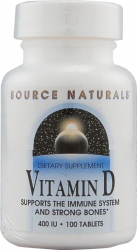 Source Naturals Vitamin D-3 Tablets 400IU Perspective: front