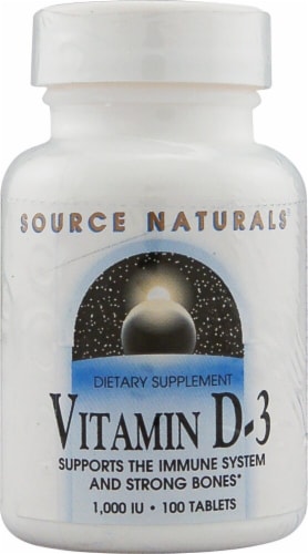 Source Naturals Vitamin D-3 Tablets 1000IU Perspective: front