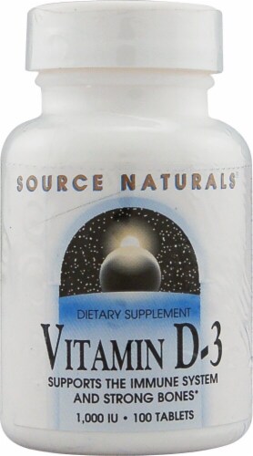 Source Naturals Vitamin D-3 Tablets 1000IU Perspective: front