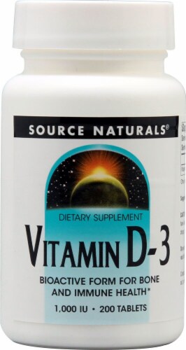 Source Naturals Vitamin D-3 Tablets 1000IU Perspective: front