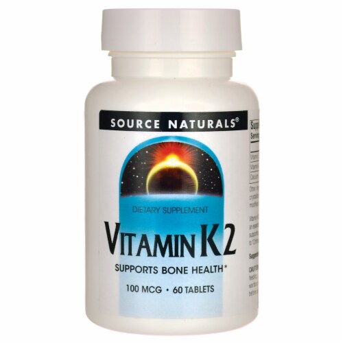 Source Naturals Vitamin K Dietary Supplement Tablets 100mcg Perspective: front