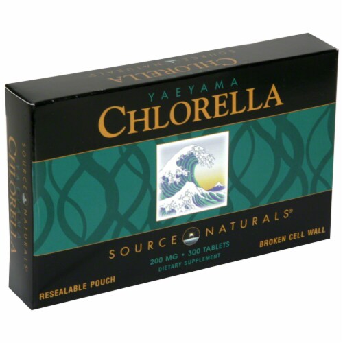 Source Naturals Yaeyama Chlorella 200 mg Resealable Pouch Dietary Supplement Perspective: front