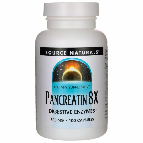 Source Naturals  Pancreatin 8X Perspective: front