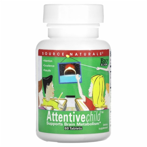 Source Naturals Attentive Child Tablets Perspective: front