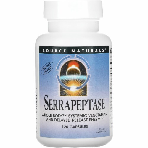 Source Naturals Serrapeptase 120 Veg Caps Perspective: front