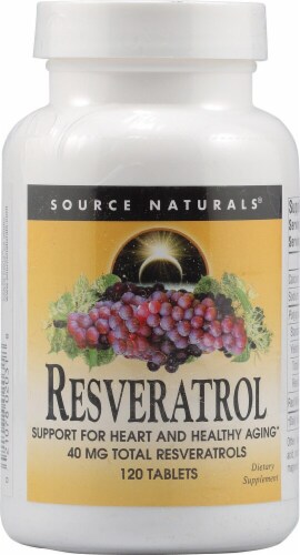 Source Naturals  Resveratrol with Red Wine Extract Tablets 40mg Perspective: front