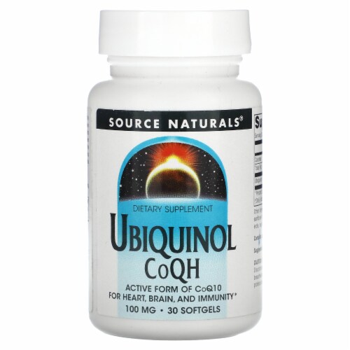 Source Naturals Ubiquinol CoQH 100 mg - 30 Softgels Perspective: front