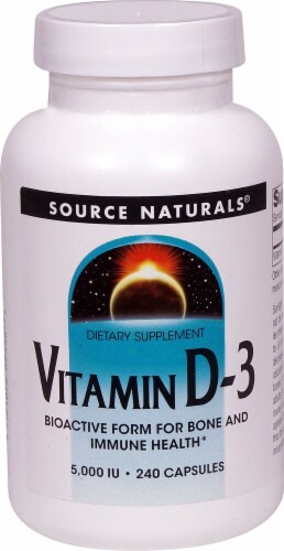 Source Naturals Vitamin D-3 Capsules 5000IU Perspective: front