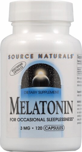 Source Naturals Melatonin Capsules 3 mg Perspective: front