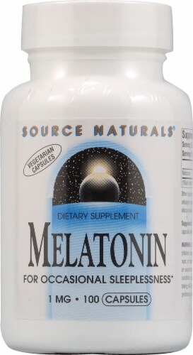 Source Naturals Melatonin Vegetarian Capsules 1 mg Perspective: front