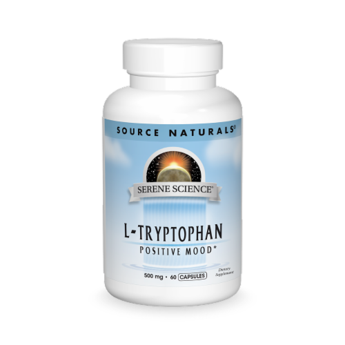 Source Naturals Serene Science L-Tryptophan Positive Mood Capsules Perspective: front