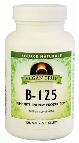 Source Naturals Vegan True B-125 Dietary Supplement Tablets 125mg Perspective: front