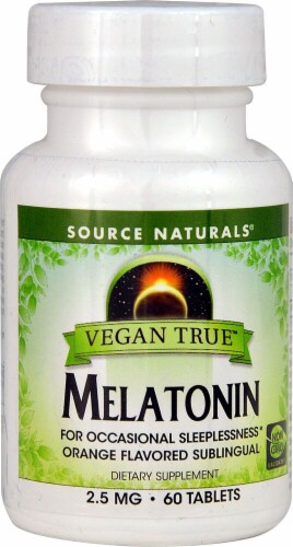 Source Naturals  Vegan True™ Melatonin   Orange Perspective: front