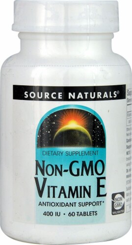 Source Naturals Non-GMO Vitamin E Tablets 400IU Perspective: front