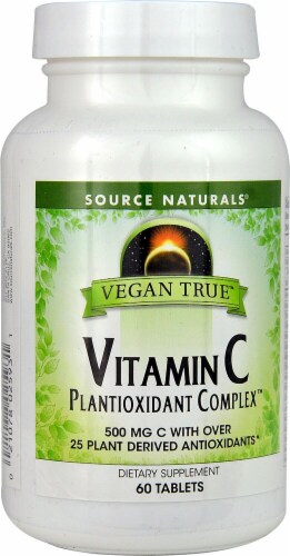 Source Naturals Vegan True Vitamin C Plantioxidant ComplexTablets Perspective: front