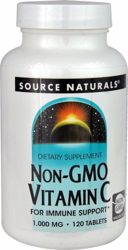 Source Naturals Non-GMO Vitamin C Tablets 1000mg Perspective: front