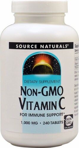 Source Naturals Non-GMO Vitamin C Tablets 1000mg Perspective: front