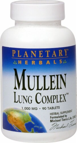 Planetary Herbals Mullein Lung Complex™ Tablets 850 mg Perspective: front