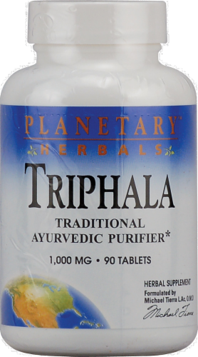 Planetary Herbals Triphala Tablets 1000 mg Perspective: front