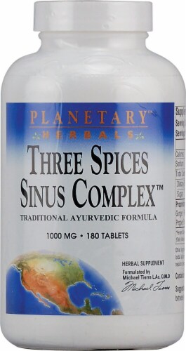 Planetary Herbals Three Spices Sinus Complex Tablets 1000 mg Perspective: front