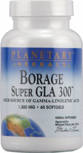 Planetary Herbals Borage Super GLA 300™ Softgels 1300 mg Perspective: front