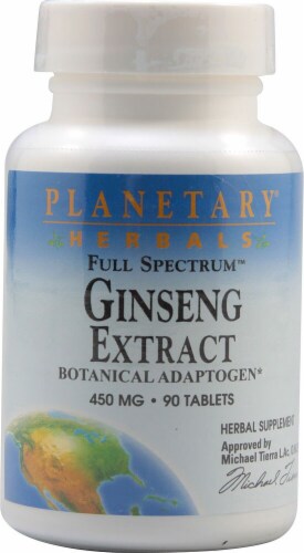 Planetary Herbals Full Spectrum™ Ginseng Extract Tablets 450 mg Perspective: front