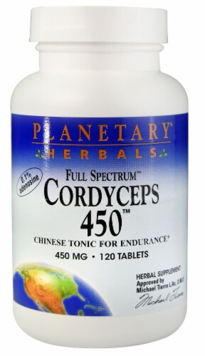 Planetary Herbals Full Spectrum™ Cordyceps 450™ Tablets Perspective: front