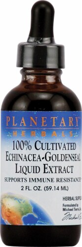 Planetary Herbals 100% Cultivated Echinacea-Goldenseal Liquid Extract Perspective: front