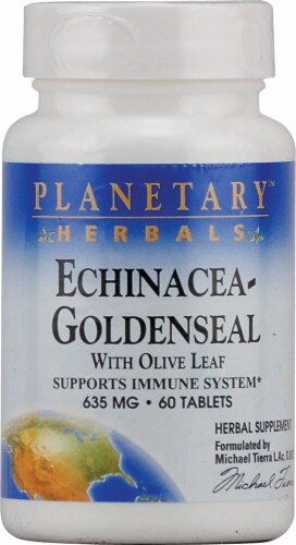 Planetary Herbals Echinacea Goldenseal with Olive Leaf Tablets 635 mg Perspective: front