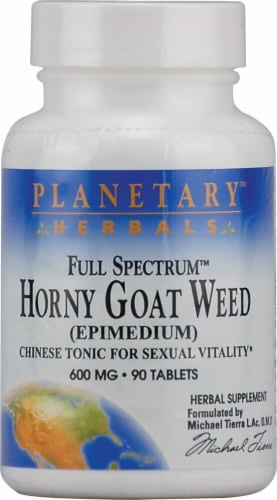 Planetary Herbals Full Spectrum™ Horny Goat Weed Tablets 600 mg Perspective: front