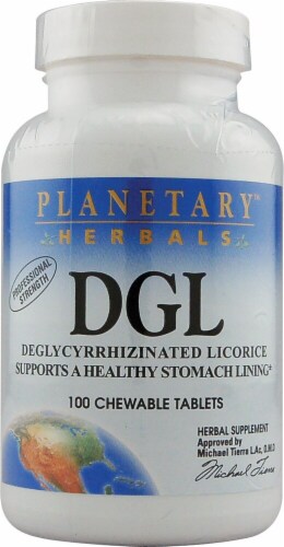 Planetary Herbals  DGL Chewable Tablets Perspective: front