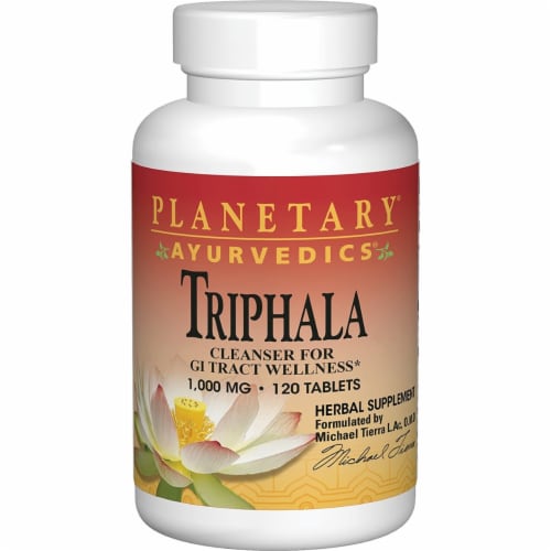 Planetary Herbals Triphala Gold Tablets 1000 mg Perspective: front