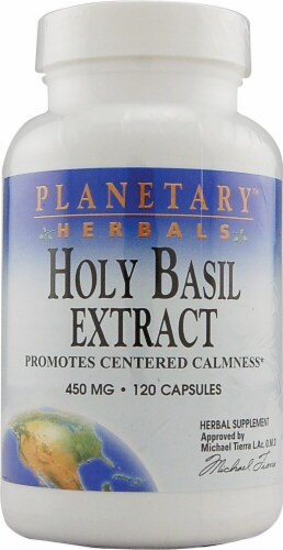 Planetary Herbals Holy Basil Extract Capsules 450 mg Perspective: front