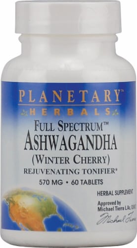 Planetary Herbals Full Spectrum™ Ashwagandha Tablets 570 mg Perspective: front