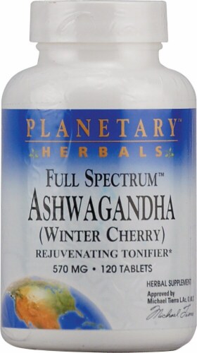 Planetary Herbals Full Spectrum™ Ashwagandha Tablets 570 mg Perspective: front