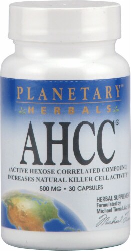Planetary Herbals  AHCC Capsules 500 mg Perspective: front