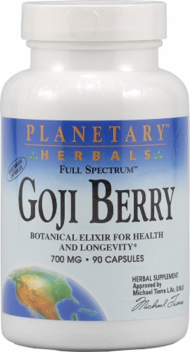 Planetary Herbals Goji Berry Capsules 700 mg Perspective: front