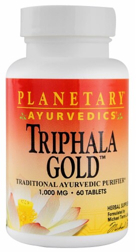 Planetary Herbals Ayurvedics® Triphala Gold™ Tablets 1000 mg Perspective: front