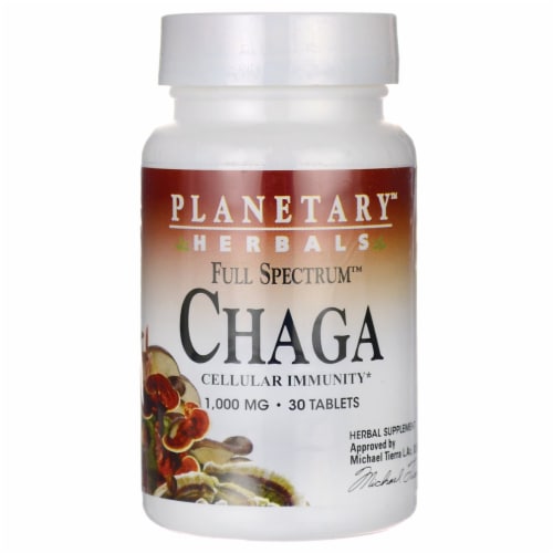Planetary Herbals Full Spectrum Chaga 1,000 mg 30 Tabs Perspective: front