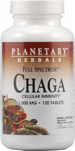 Planetary Herbals Full Spectrum Chaga Tablets 1000 mg Perspective: front