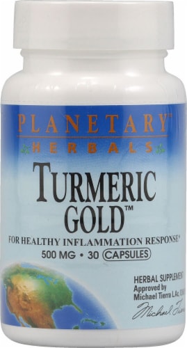 Planetary Herbals Turmeric Gold™ Capsules 500 mg Perspective: front