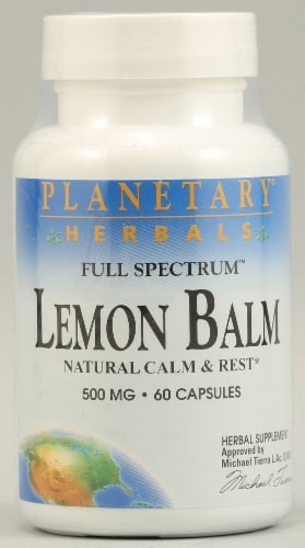 Planetary Herbals Full Spectrum™ Lemon Balm Capsules 500 mg Perspective: front