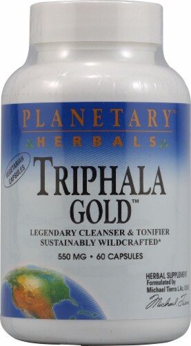 Planetary Herbals Triphala Gold Capsules 550 mg Perspective: front
