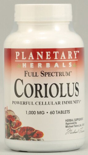 Planetary Herbals Full Spectrum Coriolus Tablets 1000 mg Perspective: front