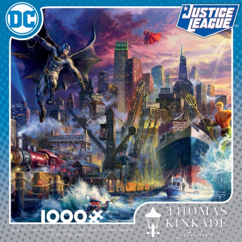 Ceaco Thomas Kinkade DC Comics Justice League™ Showdown Gotham Puzzle Perspective: front