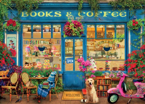 Ceaco Shop Windows Books and Coffee Puzzle Perspective: front