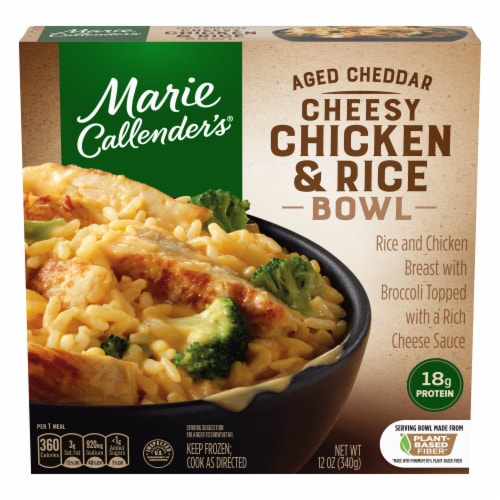 Marie Callender's Aged Cheddar Cheesy Chicken & Rice Bowl Frozen Meal Perspective: front