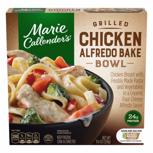 Marie Callender's Grilled Chicken Alfredo Bake Bowl Frozen Meal Perspective: front