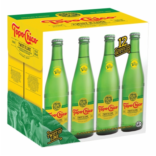 Topo Chico Sparkling Mineral Water Glass Bottles, 12 fl oz, 12 Pack 