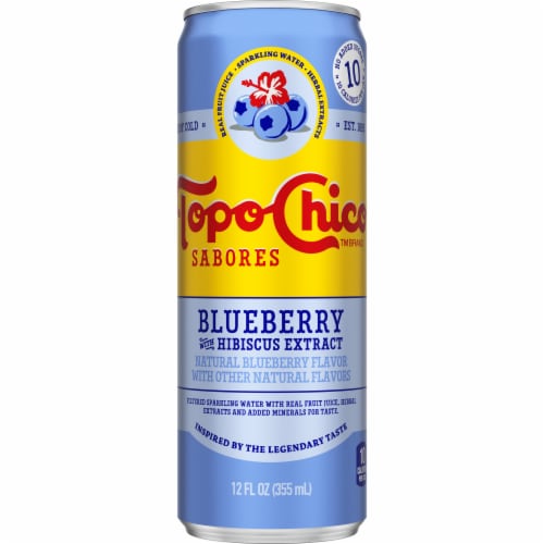 Topo Chico Sabores Blueberry Sparkling Water Can Perspective: front